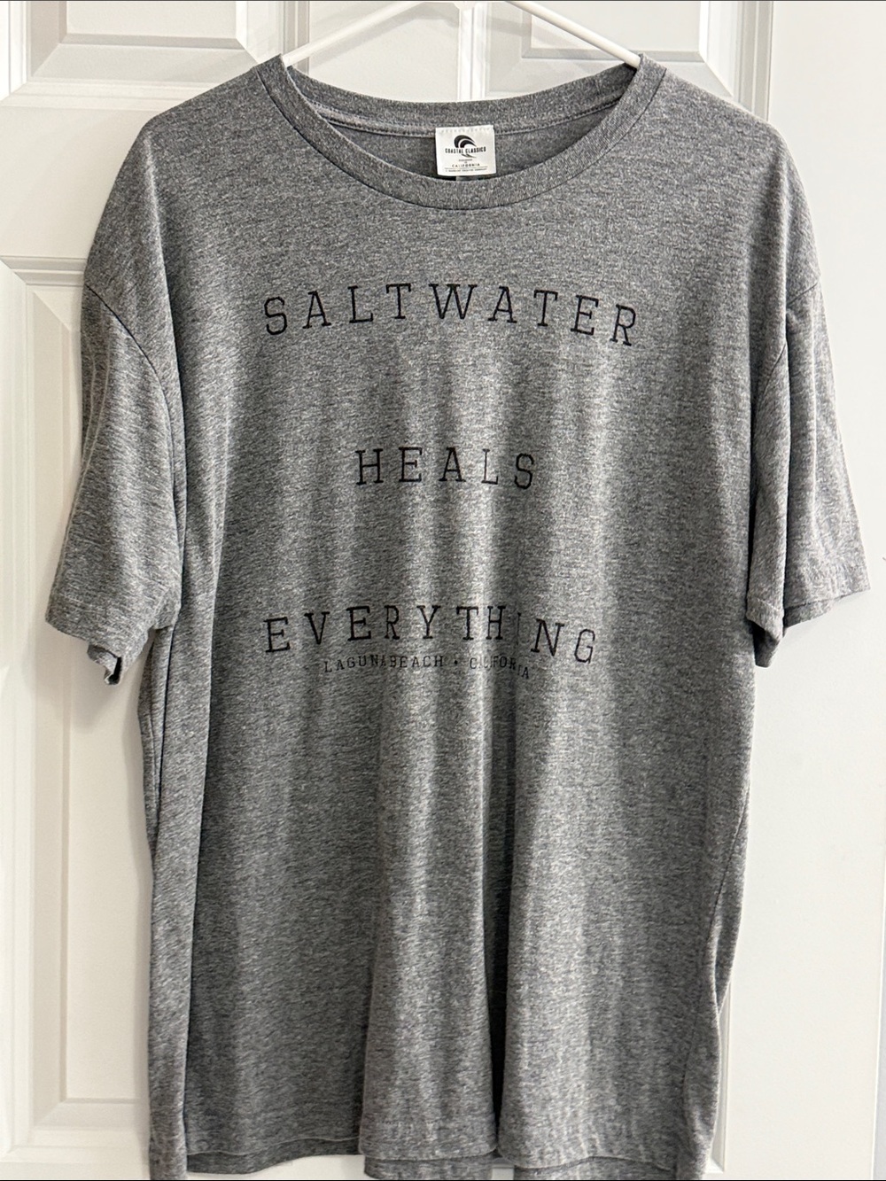 Saltwater Heals Everything Grey Graphic Tee - Comfort Wash